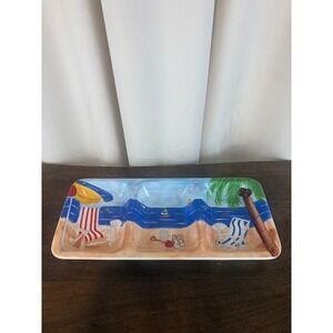 VTG Stonelite Day‎ at The Beach 3-Section Serving Dish Tray 13.5"x 6" EUC!